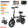 DEEPOWER 400W Mini Adults Electric Bike Bicycle 48V 35AH 14 Inch Fat Tire Folding Electric E Bikes Mountain EBS Brake Ebike