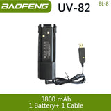 Baofeng UV 82 BL-8 Battery Walkie Talkie Ham Radio 2800/3800/4200 mAh Enlarge UV82 Plus UV-8D UV-82WX Original Radio Accessories