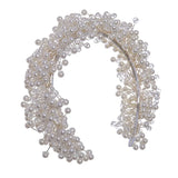 Luxury Bride Women Tiaras Handmade Wedding Hair Accessories Full Pearls Crystal Headbands