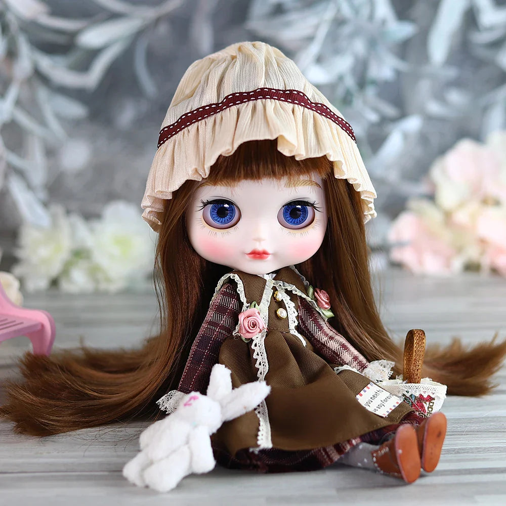 ICY DBS Blyth doll bjd joint body white skin cute Bun face suit 1/6 toy 30cm girl gift anime