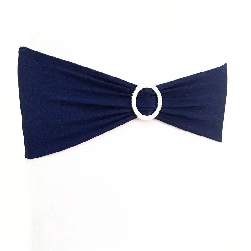 10pcs 50pcs Stretch Spandex Chair Sash Band With Round Buckle Elastic Wedding Chair Bow Tie For Hotel Party Decoration