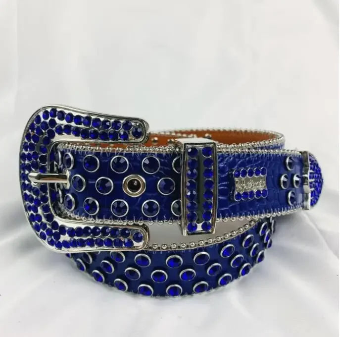 Rhinestone Belts for Women Luxury Diamond Strap Cowgirl Cowboy Bling Crystal Pin Buckle Studded Mens Belts