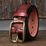 3.8CM Thick Cowhide Copper Buckle Genuine Leather Casual Jeans Belt Men High Quality Retro Luxury Male Strap Cintos