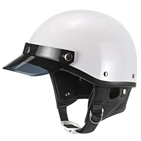 Retro Half Face Motorcycle Helmet Vintage Motorbike Helmets Men Women Unisex Scooter Summer Helmet White DOT Certified