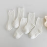 5Pairs/lot Solid Kids Socks  Casual Baby Girls Boys Cotton Stripe Autumn Toddler Knitted Children Socks For 1-8Years