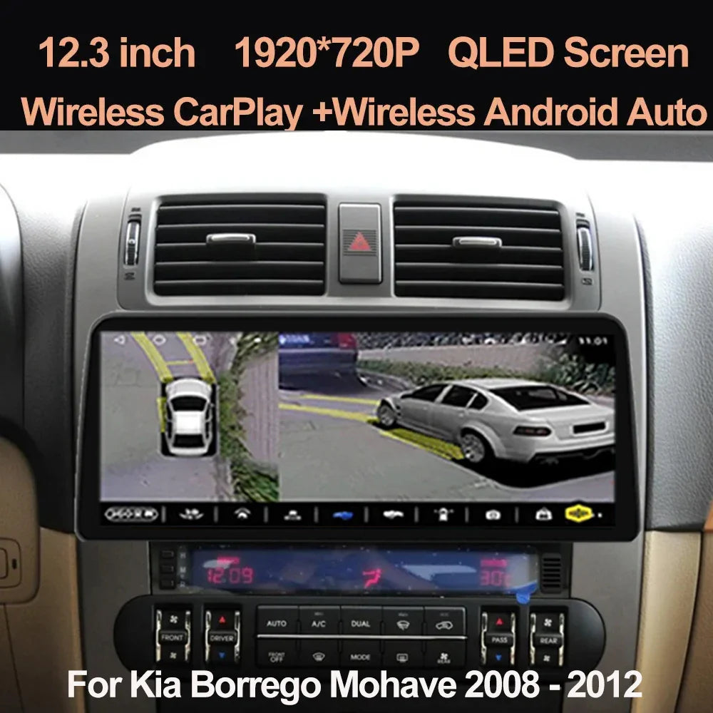 12.3 inch Android 13 All In One Car Intelligent System For KIA Borrego Mohave 2008-2012 Auto Video Player 8G 256G Carplay