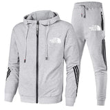 2024 Men's Winter Sports Suit Slim Fit Brand Sportswear Cardigan Long Sleeve High Quality Running 2 Piece Set +Sweatpants