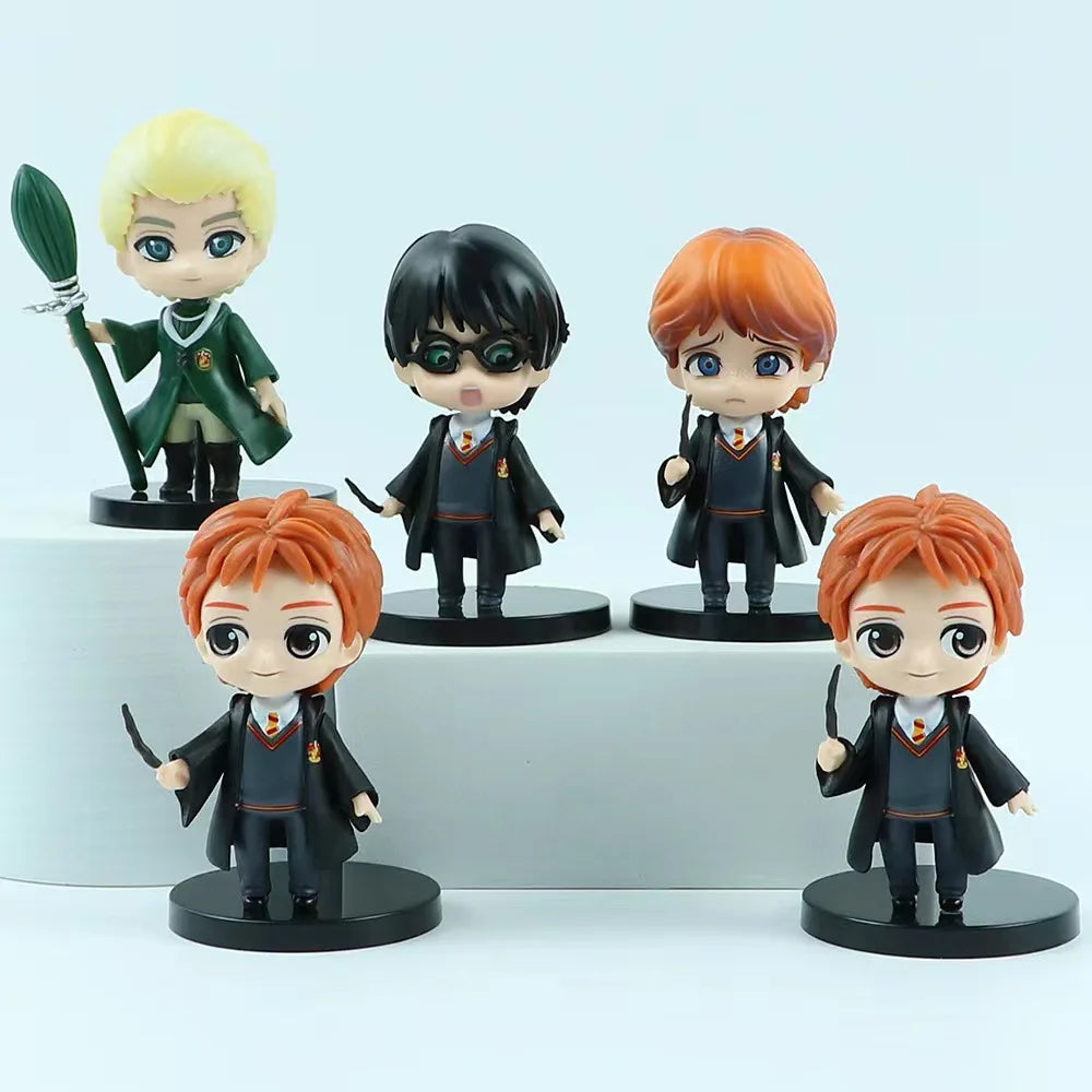 New 10Pcs/Set Harry Potters Figures Anime Q Version PVC Doll Toys Movies Car Cake Decoration Children Birthday Christmas Gift