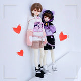 1/6 1/4 1/3 BJD Doll Clothes Cute Cat small bell Sweater Hoodie Jacket for Big 1/6, Yosd, 60 30cm Doll BJD SD Doll Accessories