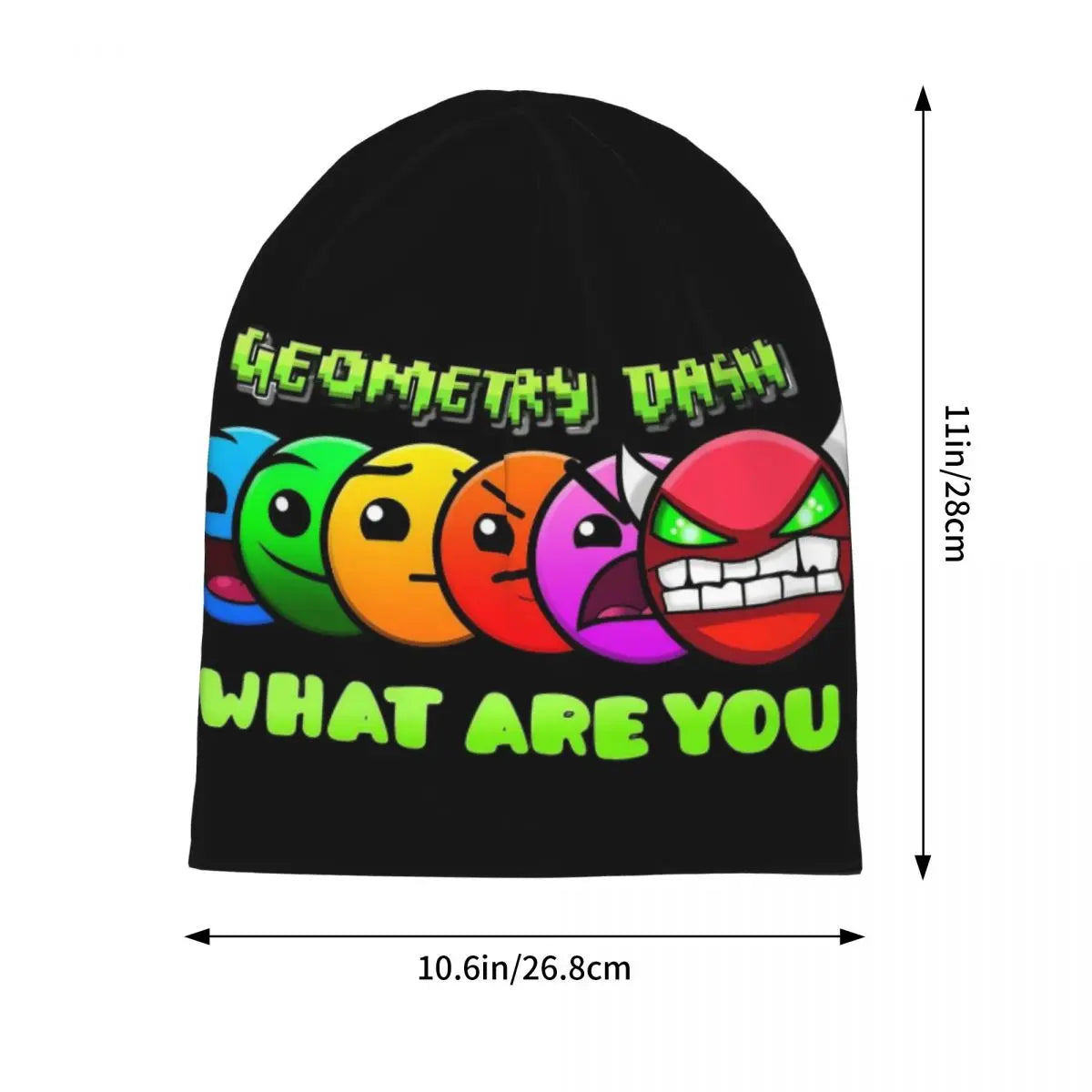 Geometric Dash Video Game App Fun Games Bonnet Hats Cool Outdoor Geometry Dash Skullies Beanies Hat Thermal Elastic Cap