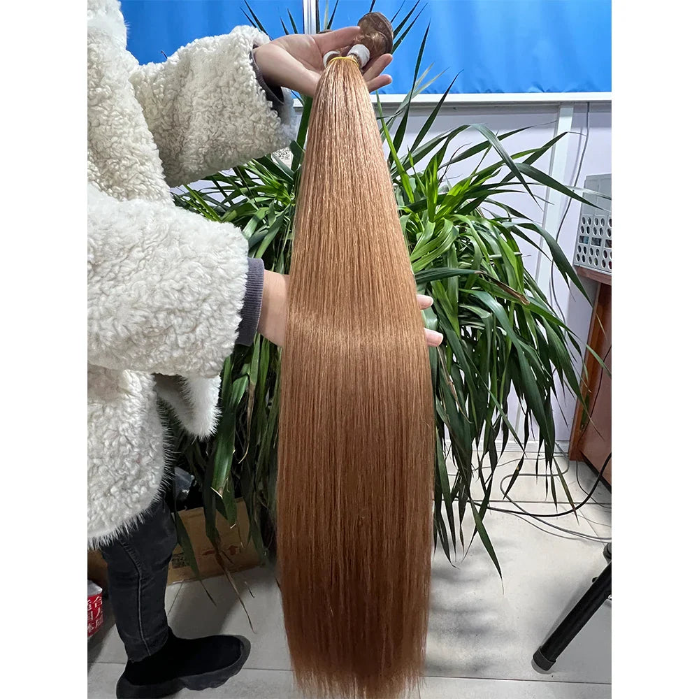 Bone Straight Hair Bundles Salon Natural Hair Extensions Fake Fibers Super Long Synthetic Yaki Straight Hair Weaving Full to End