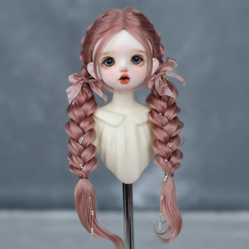 1/6BJD Wig Bangs Ponytail Curly Soft Mohair Wig Braids Suitable for 30cm DD SD Doll Wig Toy Accessories 6-7 Inches Hair