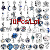 10Pcs/lot Hot Sale Star Moon Astronaut Charms Beads Pendant Fit DIY Bracelets Bangles Jewelry For Women Men Jewelry Gift Pulsera