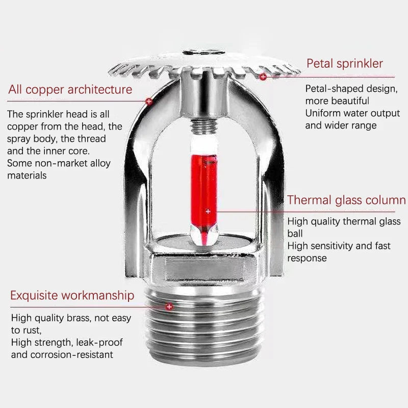 68 Degrees Pendent Fire Sprinkler Head 1/2" DN15 Extinguishing System Protection Sprinkler Head For School Gym Public