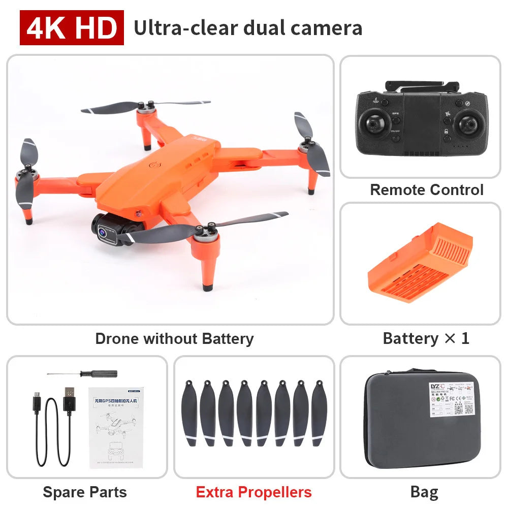 L900 PRO Drone 4K Professional 5G WIFI FPV GPS HD Camera Photography Brushless Foldable Quadcopter 1200M RC Toy Gift