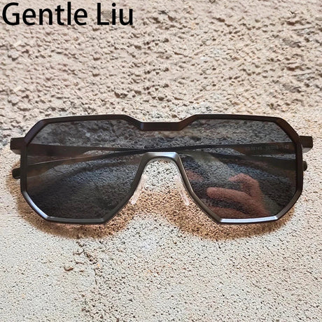 Gothic Steampunk Sunglasses Men 2023 Luxury Brand Vintage One-pieces Punk Sun Glasses For Male Oversized Square Eyewear Shades  