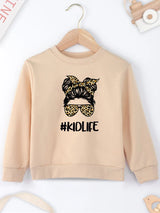 Creativity Print #Kidlife Letters Pint Girls Sweatshirts Four Seasons Comfy Y2K Harajuku Style ChIld Hoodless Dropship Baby Tops