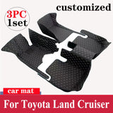 Custom Made Leather Car Floor Mats For Toyota Land Cruiser Prado 120 2003 2004 2005 2006 2008 Carpets Rugs Foot Pads Accessories