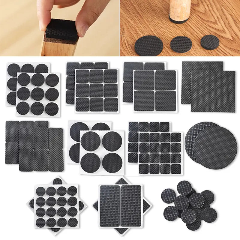 Round Square Furniture Stool Silent Wear-resistant Non-slip Rubber Mat Table Leg Protector Table and Chair Pad Foot Cover Floor