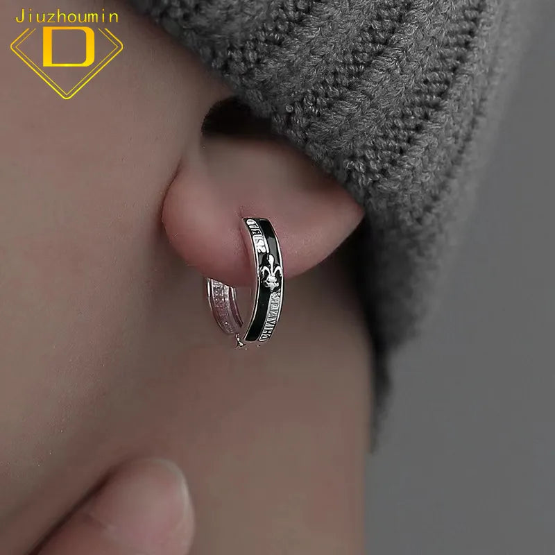 For Men, S925 Silver Needle Earrings For Men And Women, Punk Style Men's Earrings, Fashionable And Trendy Gifts