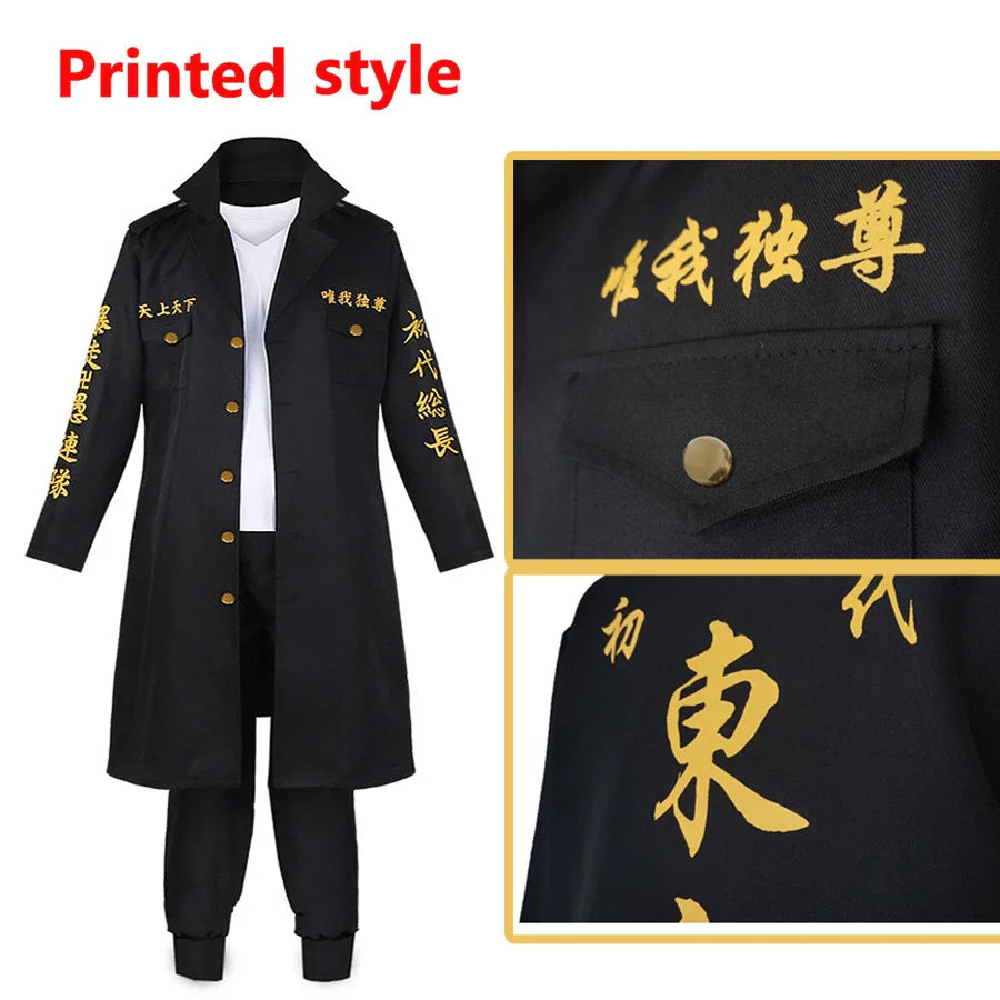 Anime Tokyo Revengers Sano Manjiro Cosplay Costume Tokyo Manji Gang Mikey Cosplay Jacket Cloak Uniform Suit Wig Halloween Outfit