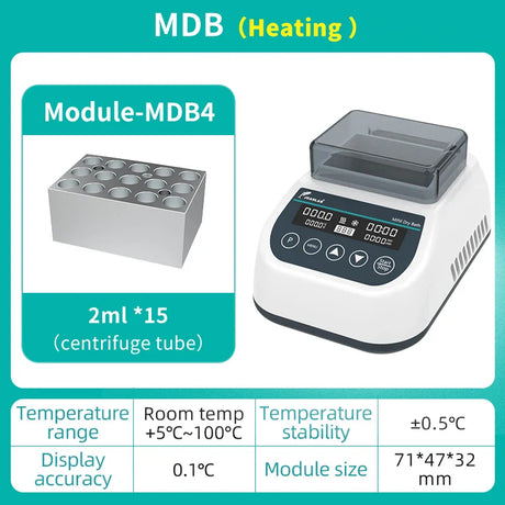 JOANLAB Portable Mini Thermostatic Dry Bath Incubator Lab Heater With Heating Block For 0.2/0.5/1.5/2ml Centrifuge Tube