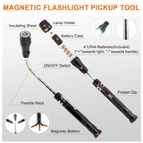 Magnetic Pickup Tool Set Inspection Mirror Telescoping Flashlight - Christmas Gift Box for Men Boyfriend Husband Car Repair