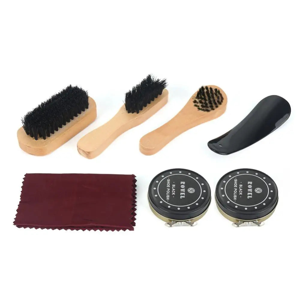 8 Pcs/Set Shoes Care Kit Portable For Boots Sneakers Cleaning Set Brush Shine Polishing Tool For Leather Shoes