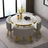 Luxury Reception Negotiation Table and 4 Chairs Round Table Office Conference Shop Visitor Desk Home Dining Tables Kitchen Mesa