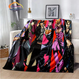 Anime JoJo's Bizarre Adventure Stone Ocean flannel Blanket Throw blanket Warm Sofa bed  children and girls Gift s