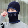 Men's Neck One-Piece Hat Winter Thickened Warm Woolen Integrated Hat Cycling Face Protection Cold Cotton Knit Hat