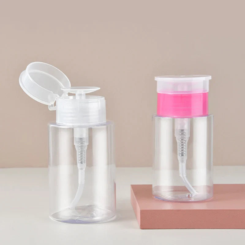 1pcs Press Pumping Bottle Refillable Dispenser Bottles Multi-use Empty Bottle Accessories For Cleansing Oil Nail Polish Remover