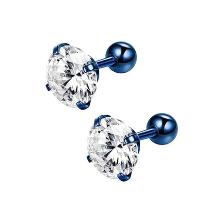 2PCS Small Ear Studs Earrings Cartilage Earrings Colorful Shiny Zircon Titanium Steel Anti-allergic 16G Fashion Jewelry Women