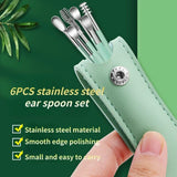 6PCS Stainless Steel Earpick Ear Cleaner Spoon Wax Removal Tool  Ear Spoon Care for Baby Adults Ear Care Set