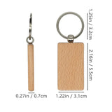 20 Pieces Blank Wooden Keychain Rectangular Key ID DIY gifts