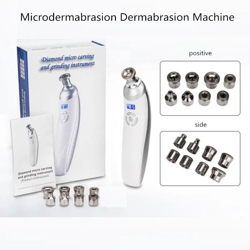 9pcs/Set Dermabrasion Head Tips For Diamond Microdermabrasion Machine BlackHead Remover Face Skin Peeling Care Tool