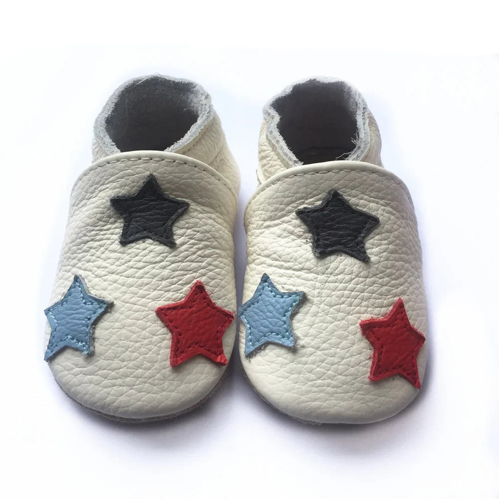 Baby Shoes Cow Leather Bebe Booties Soft Soles Non-Slip Footwear For Infant Toddler First Walkers Boys And Girls Slippers