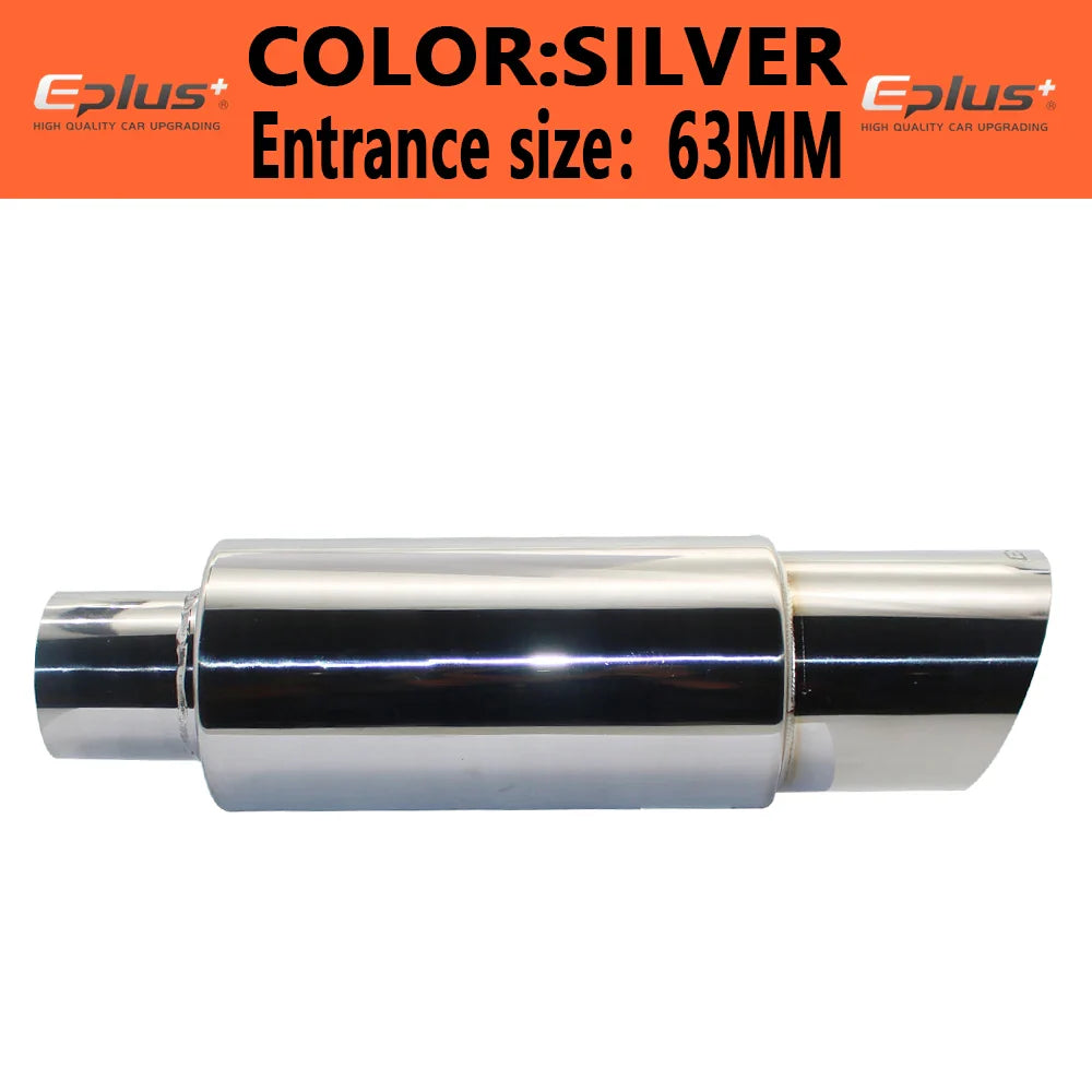 EPLUS Car exhaust pipe muffler Tail Pipe Universal High Quality Stainless Steel Interface 51 57 63MM Exhaust System End