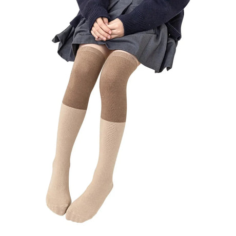 35-42cm Kids Girls Splicing Stockings Winter Warm High Thigh Long Socks Over The Knee Tube Leg Warmers School Casual Girl Socks