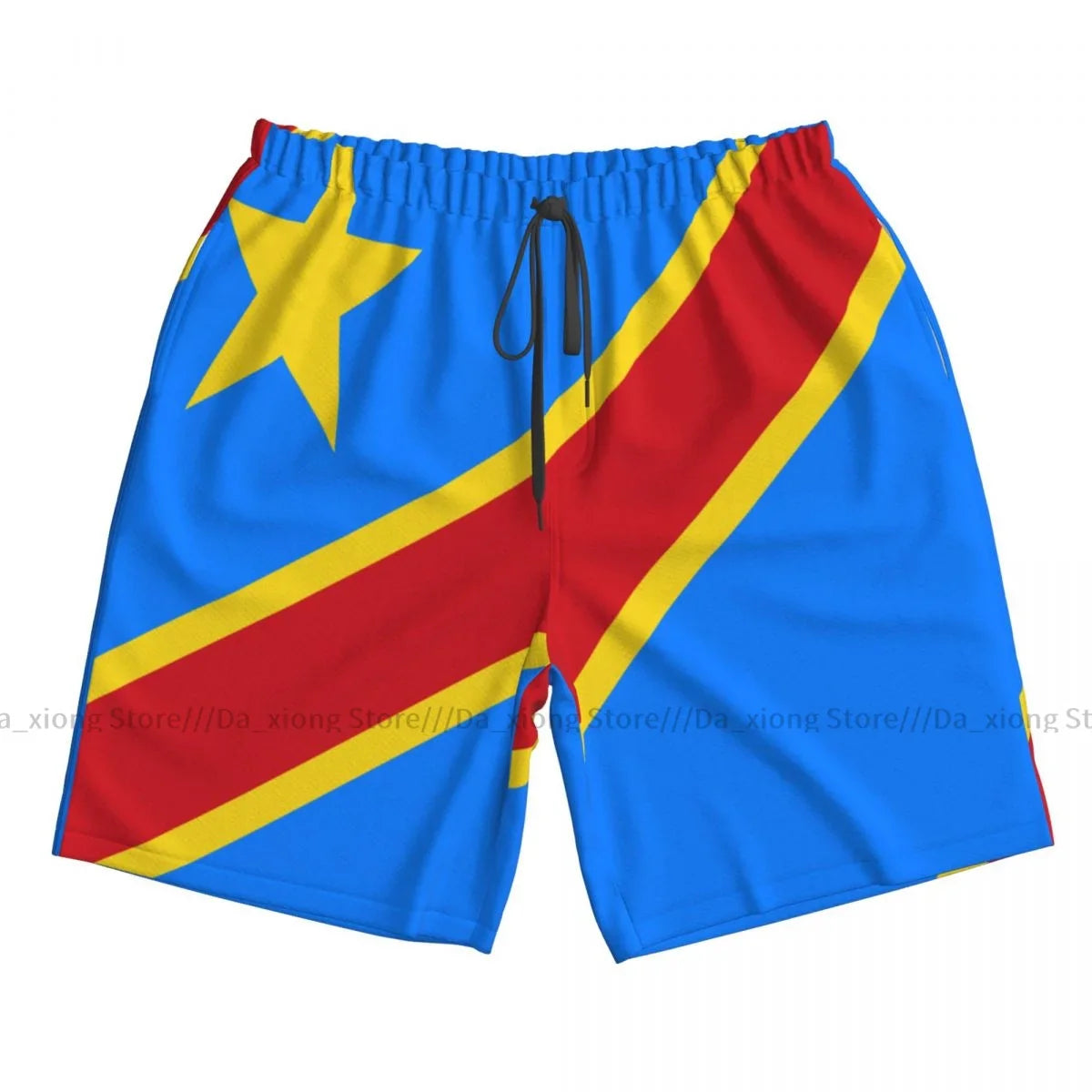 Democratic Republic Of The Congo Flag Quick Dry Swimming Shorts For Men Swimwear Swimsuit Trunk Bathing Beach Wear