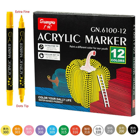 84/36 Colors Acrylic Paint Marker Pens Extra Fine and Dots Tip, for Rock Painting, Mug, Ceramic, Glass Wood, Fabric,Canvas,Metal