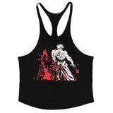 Anime Baki Hanma Stringer Tank Top for Men Cotton Y-Back Vest Tees Tops Muscular Training Undershirt Gym Workout Bodybuilding