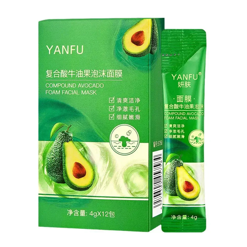 YANFU Skin Lightening Complex Avocado Foam Facial Mask Coated And Moisturizing Replenish Skin Cleaning Packaging Independen R5Q5