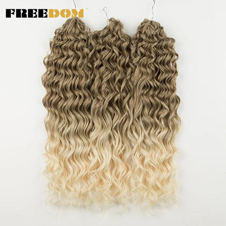 FREEDOM Synthetic Deep Wavy Twist Crochet Hair Afro Curly Hair Crochet Braids Hair Extensions For Women High Temperature Fiber