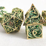 Mini Planet DND Metal Dice Set Three-dimensional Flying Dragon 3D Metal Dice D&D Hollow Metal Dice Set DnD RPG Polyhedral Games