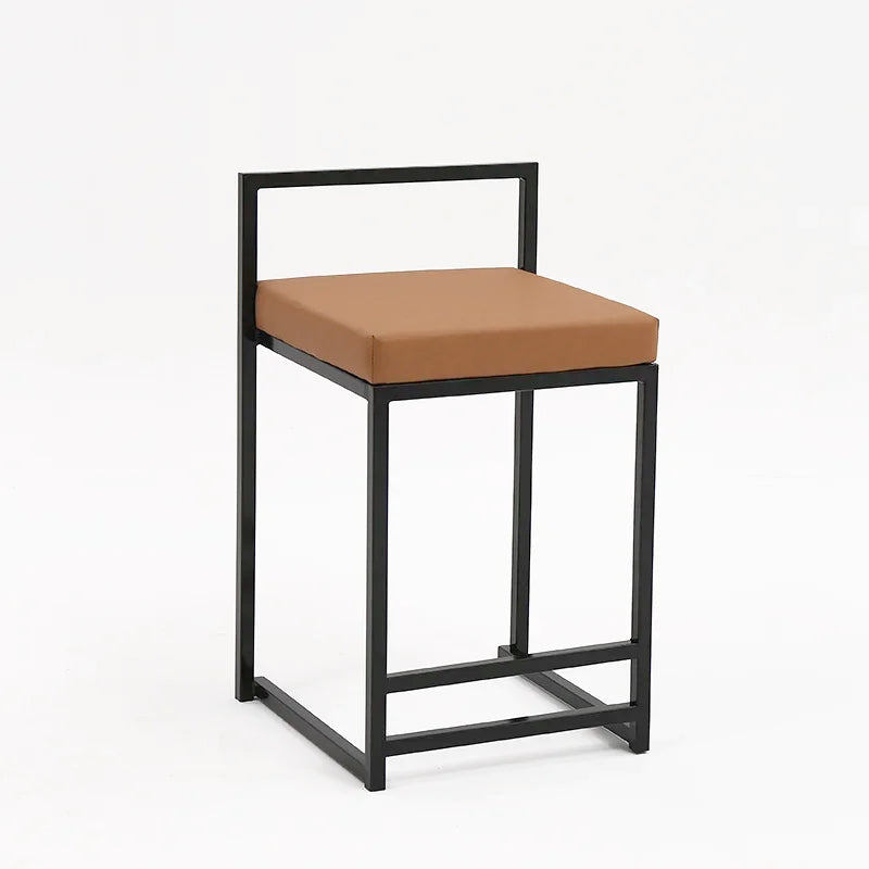 Reinforce Counter Bar Stool Metal Nordic Design European Bar Chair Minimalist Dinning Black Legs Taburetes De Bar Furniture