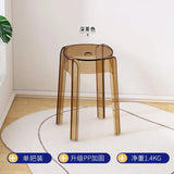 Transparent Plastic Stool Household Thickened Acrylic High Stool Table Stackable Bench Simple Modern Living Room Chair