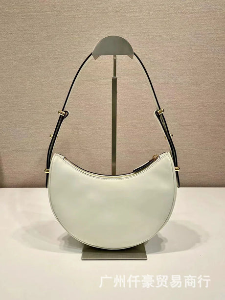 PR 2023 New Women's Underarm Bag Genuine Leather Women's Bag Curved Shoulder Belt Moon Bag Casual Single Shoulder Crossbody Bag