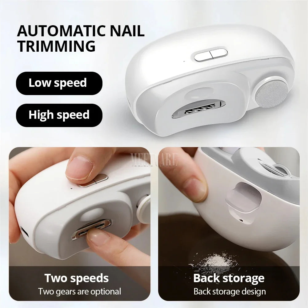 Wireless Nail Clipper 2 in1 Grinding and Polish Trimmer Manicure For Adult Child Finger Grinder Portable Auto Nails Cutter Tool