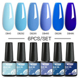 6Pcs Metallic Gel Nail Polish Set Mirror Metal Color Gel Polish Semi Permanent Varnish Soak Off UV LED Gel Nail Art Manicure